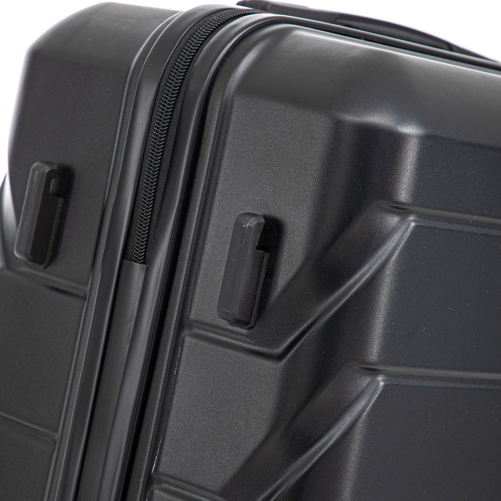 Hard Shell Luggage With Scratch Resistant Surface, 4 Wheels, Combination Lock & Side Hooks
