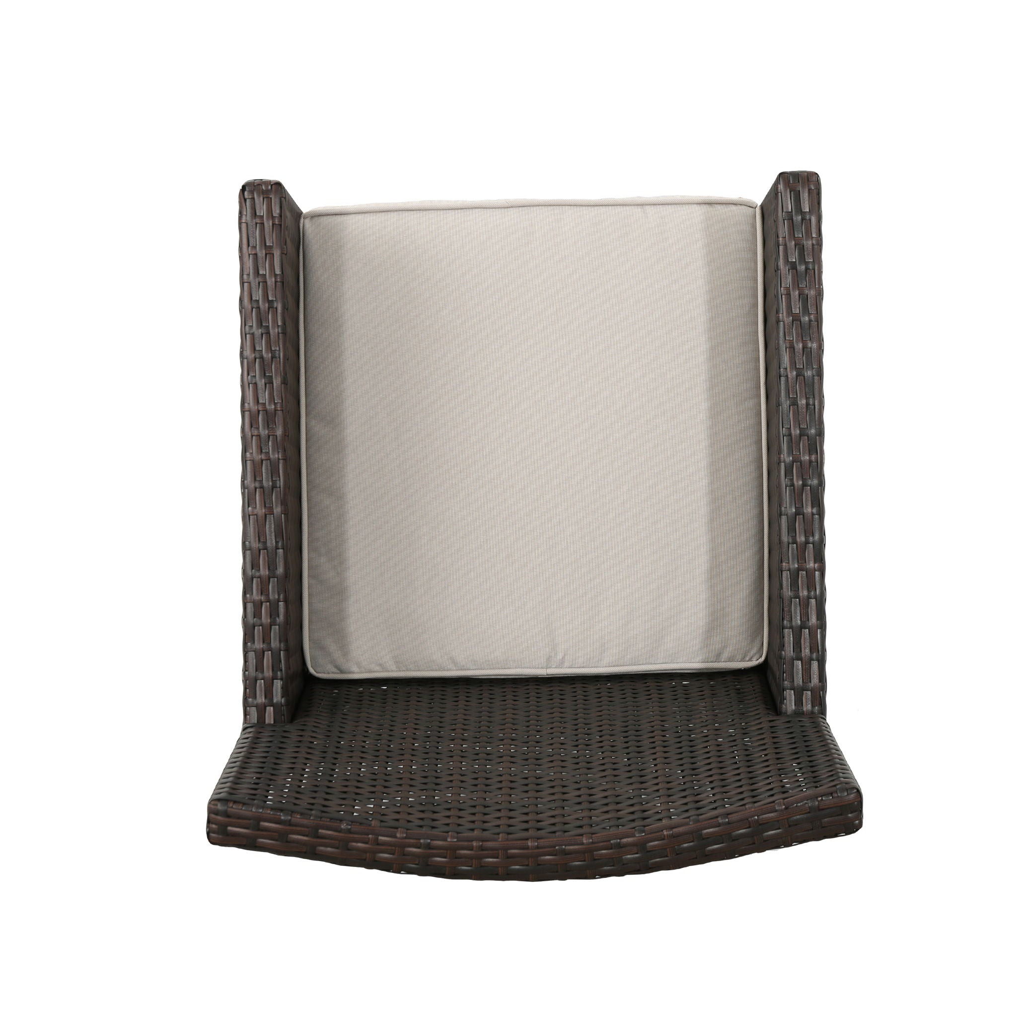 Outdoor Rattan Dining Chair With Straight Legs And Sloped Arms