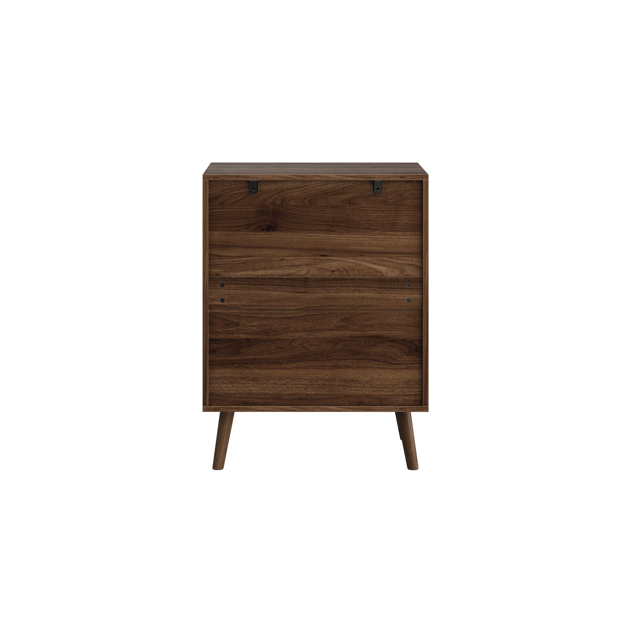 3 Drawer Dresser, Storage Cabinet With Vertical Grooves For Bedroom - Walnut