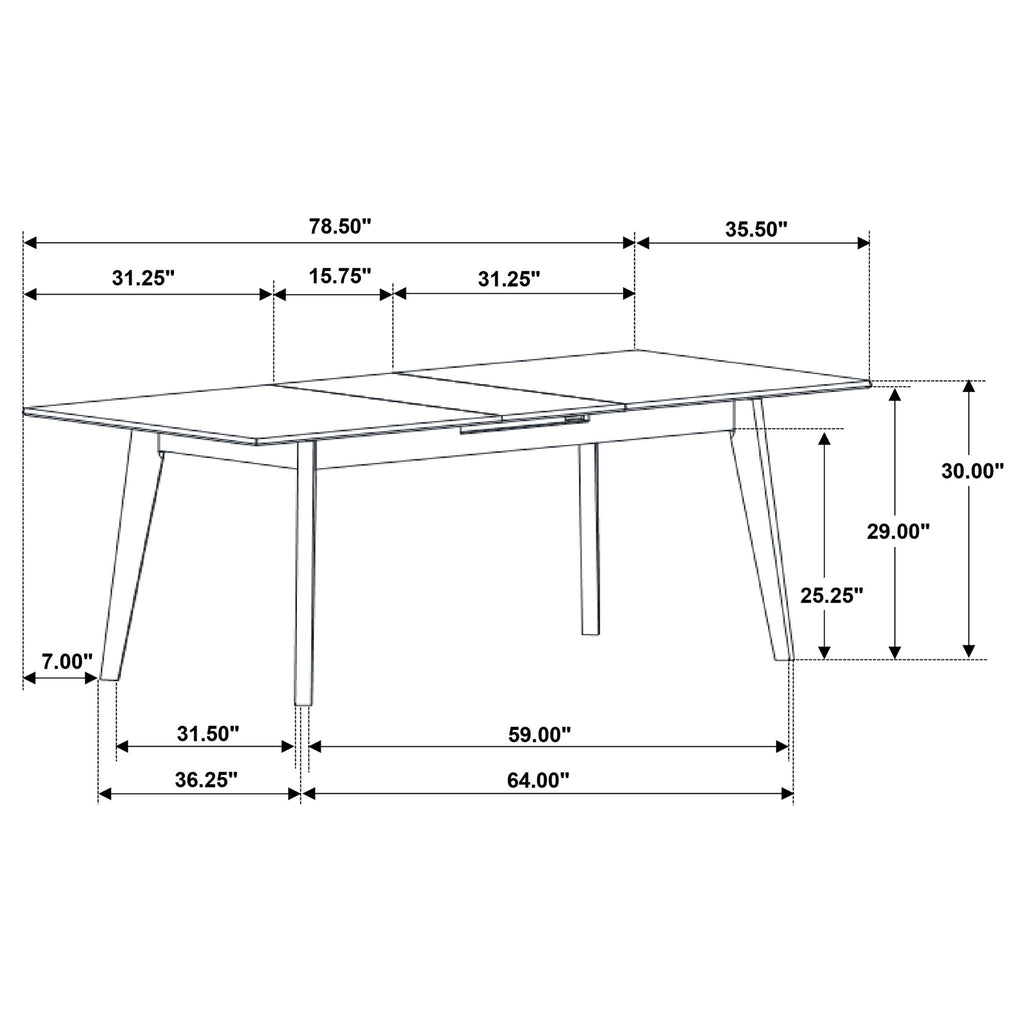 Bellingham - Dining Table With Self Storing Extension Leaf - Black Marble-Look Sintered Stone