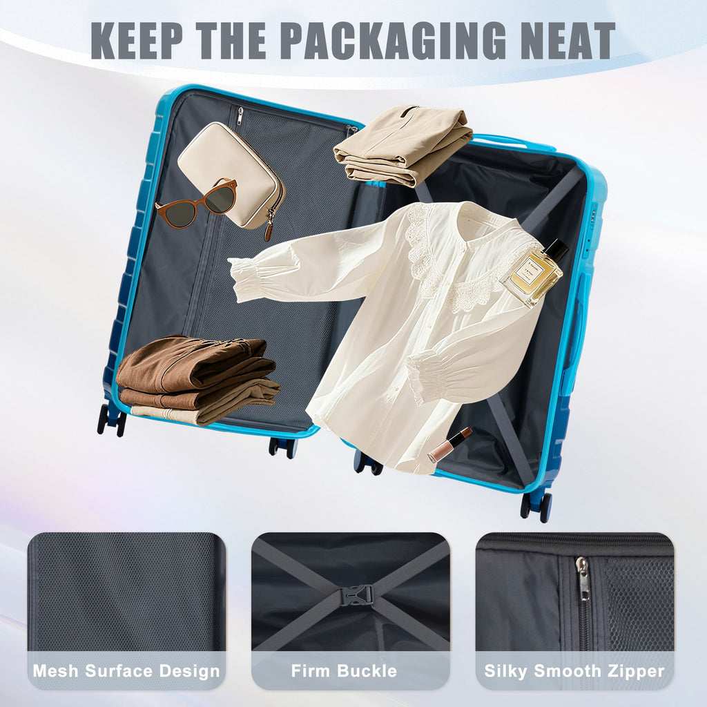 Luggage Set 20" /24" /28" With Combination Lock And Silent Wheels