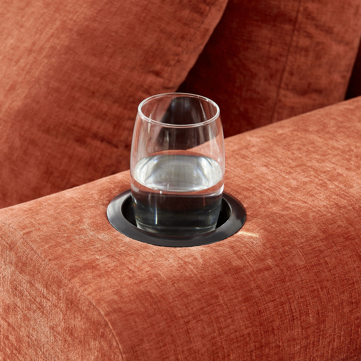 L - Shaped Sectional Sofa With Cup Holders & Side Pockets