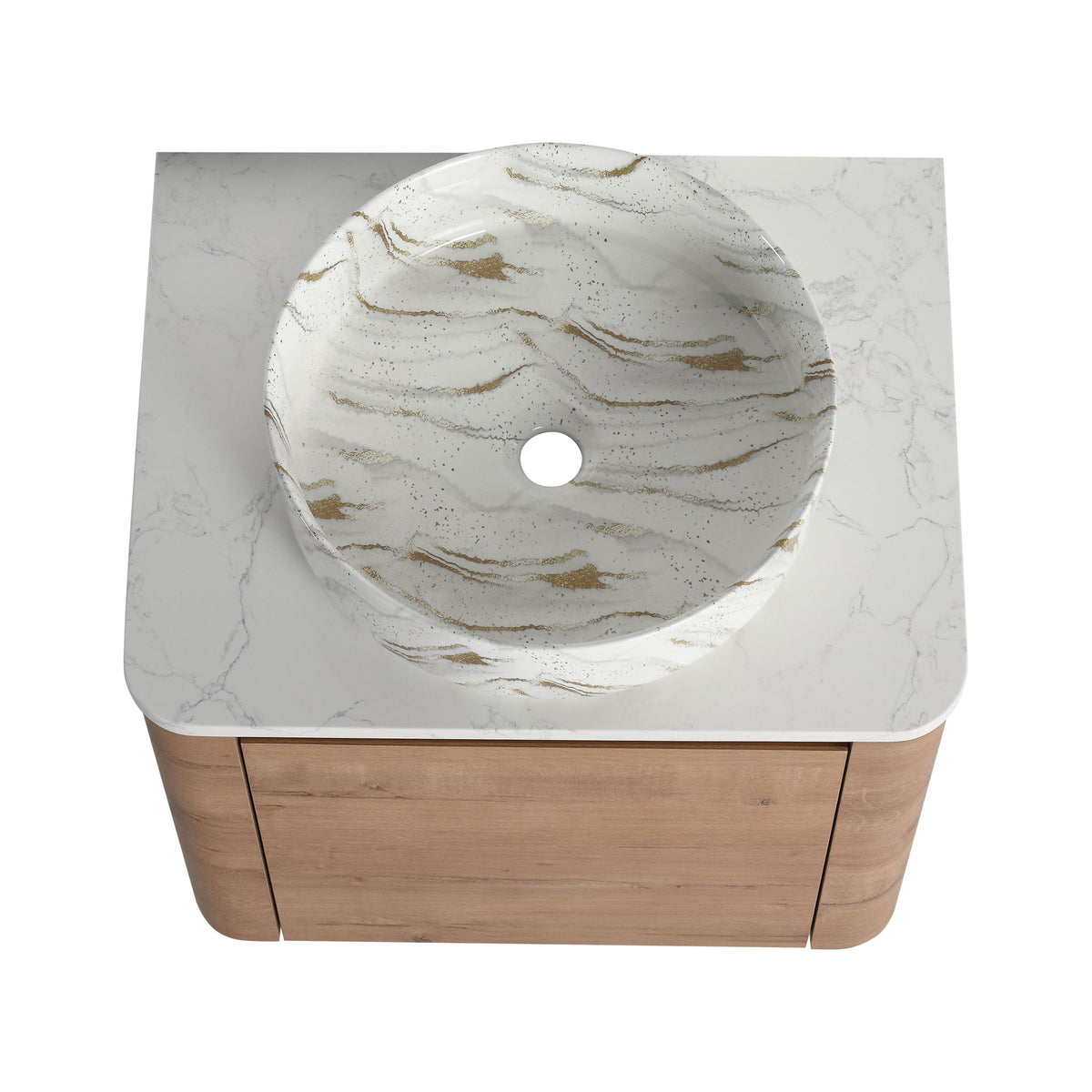 Wall Mounted Bathroom Vanity With Art Sink, 1 Soft Close Door