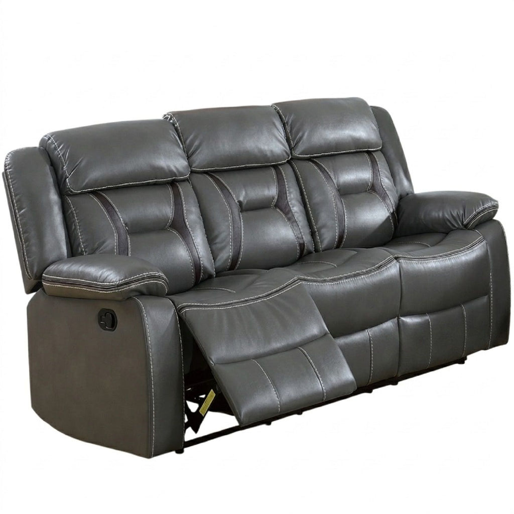 Modern Reclining Sofa With Pillow Arms And Headrest