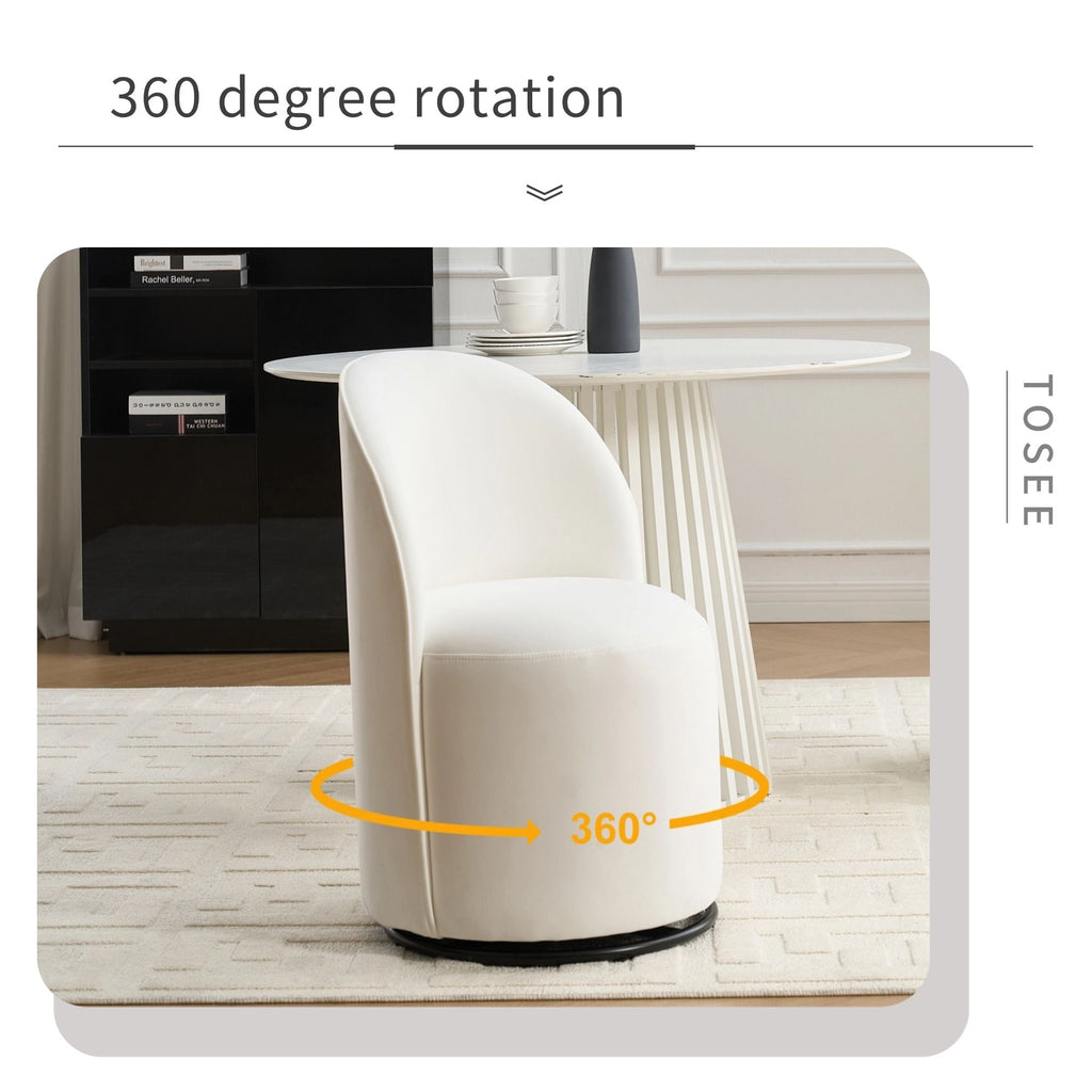 360 Degree Swivel Armless Dining Barrel Chair