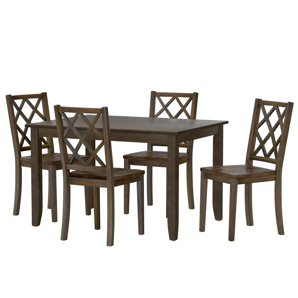 5 Piece Dining Table Set - Brown