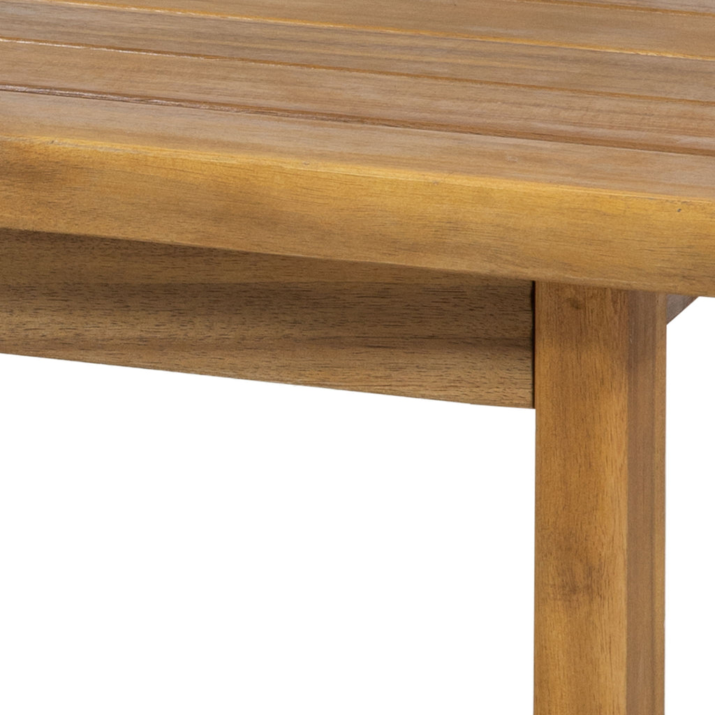 Outdoor Coffee Table With Slat Top Design And Sled Base - Teak