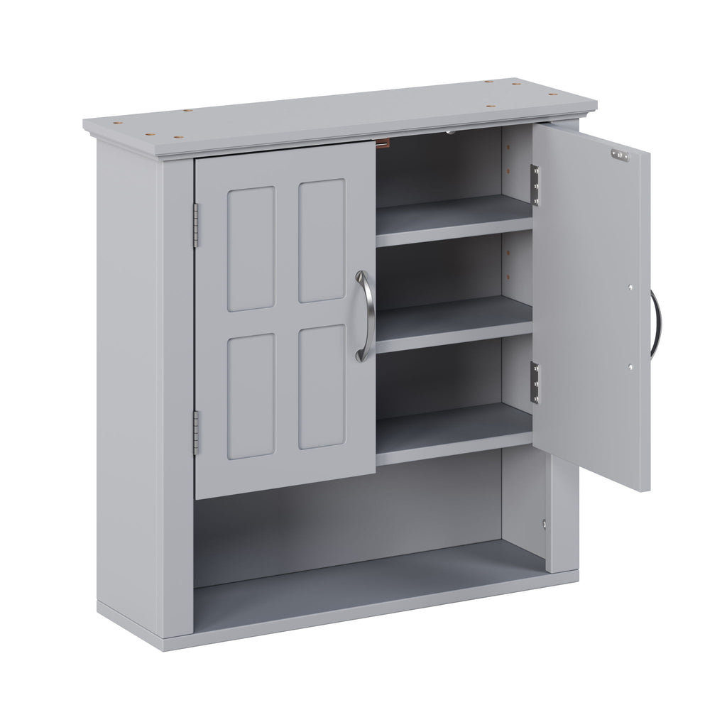 Multi Functional Wall Mounted Cabinet With Adjustable Shelves For Bathroom