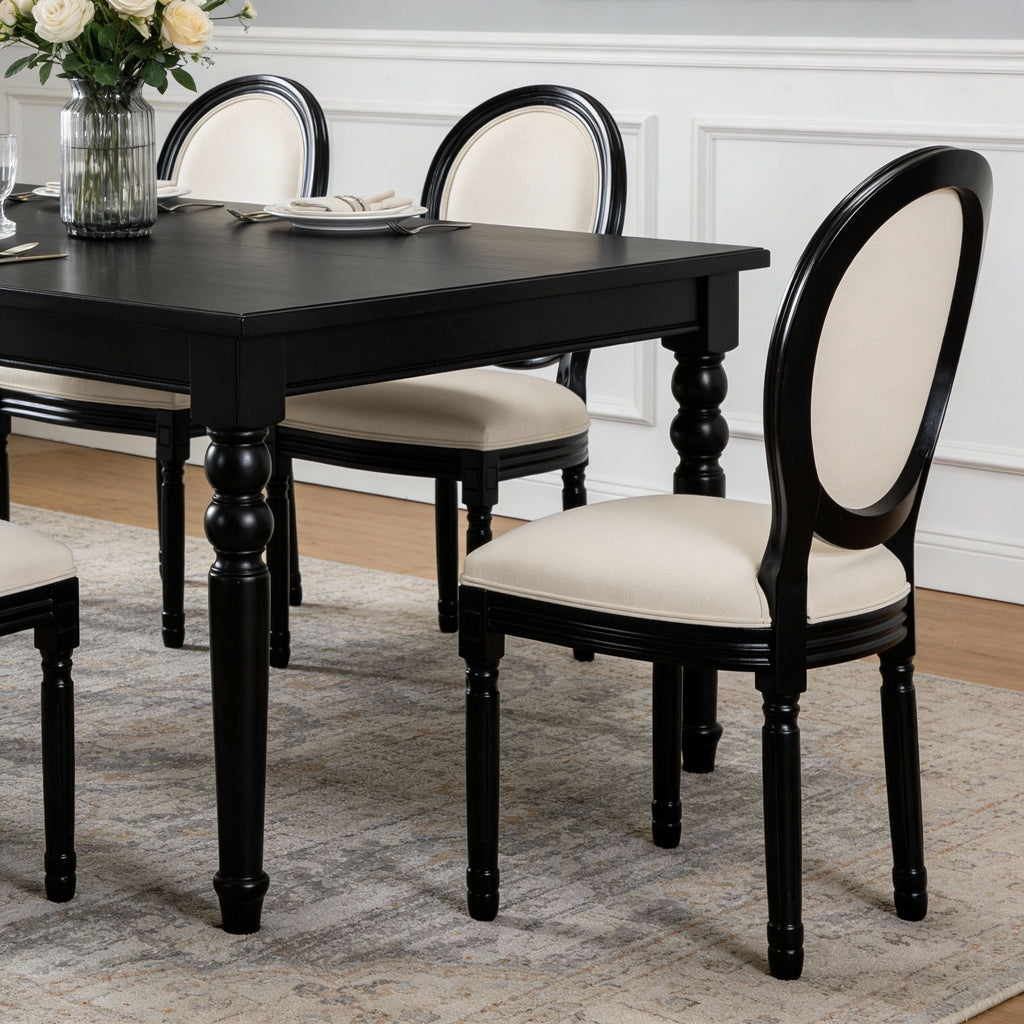 Upholstered & Round Back Dining Chairs (Set of 2)