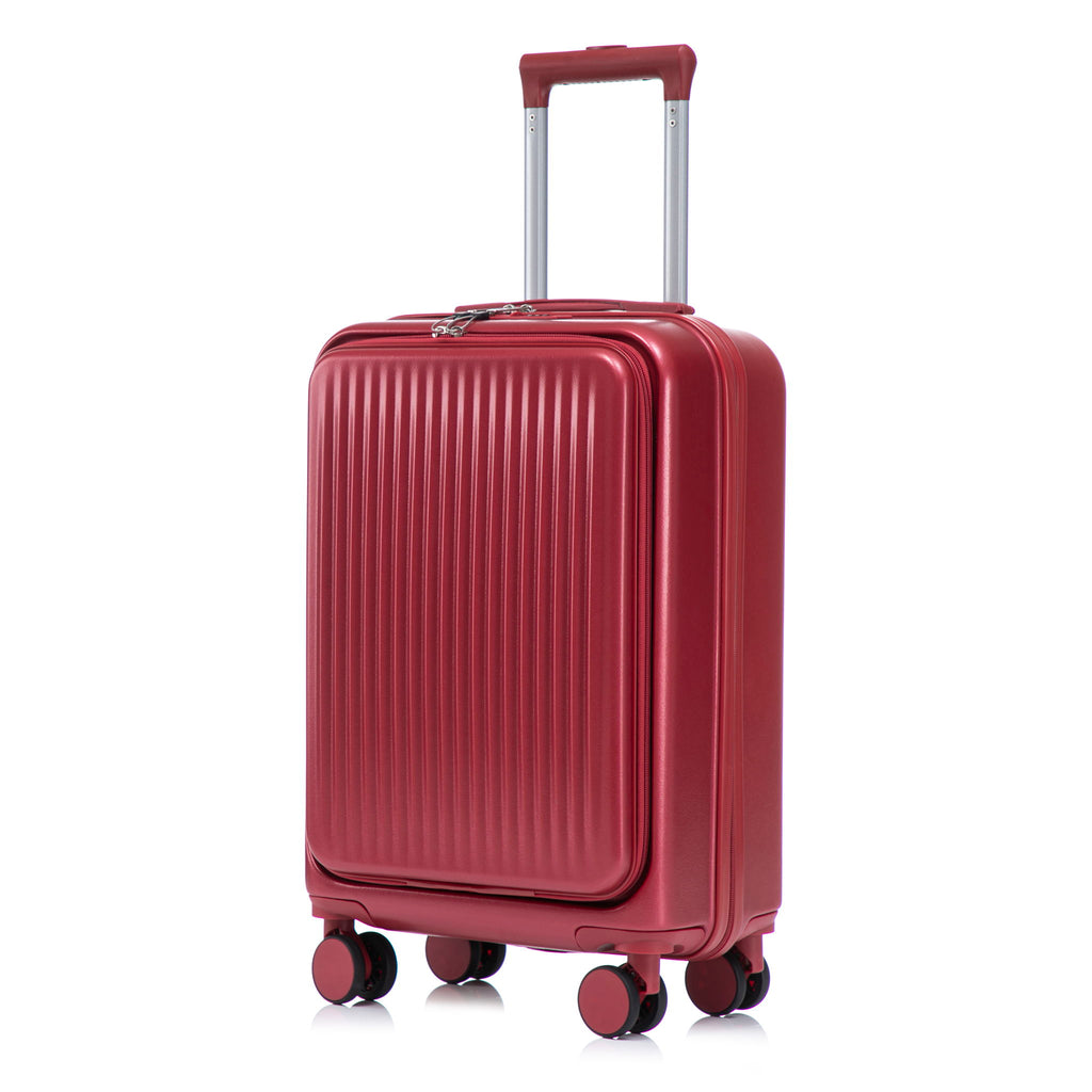 Luggage Set With Cosmetic Case, Combination Lock, Front Opening Design
