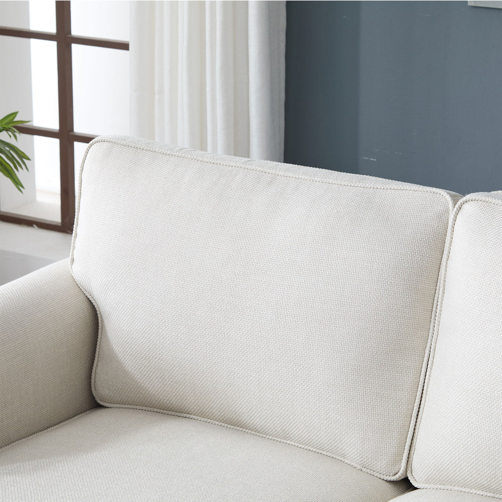 Rolled Arm Sofa With Nailhead Trim With Wooden Legs