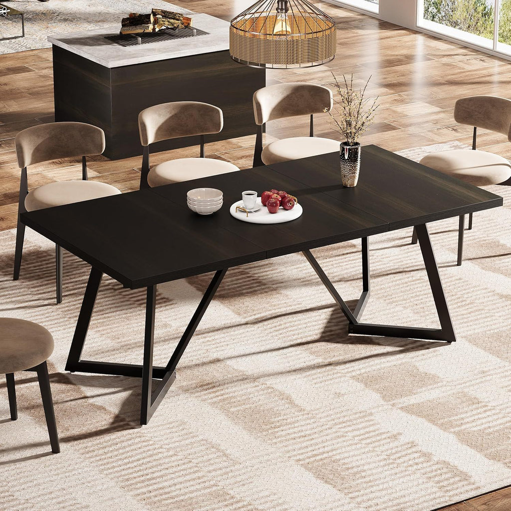 Rectangular Dining Table For 6 - 8 People - Black