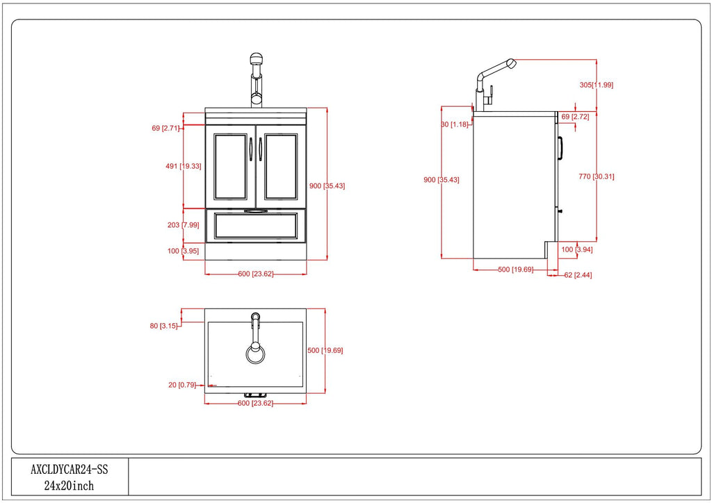 Cardinal - Laundry Cabinet With Faucet And Sink - White - Wood