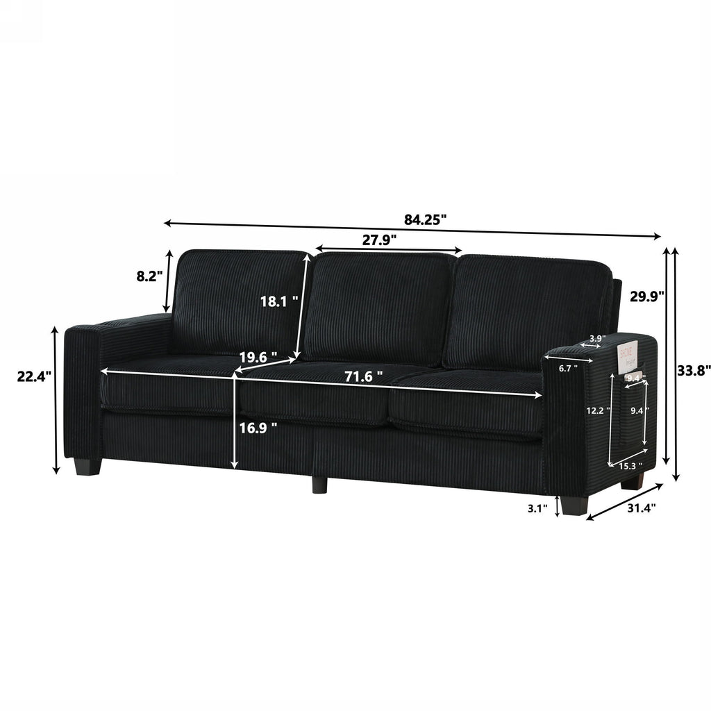 3 Seater Compact Sofa For Living Room