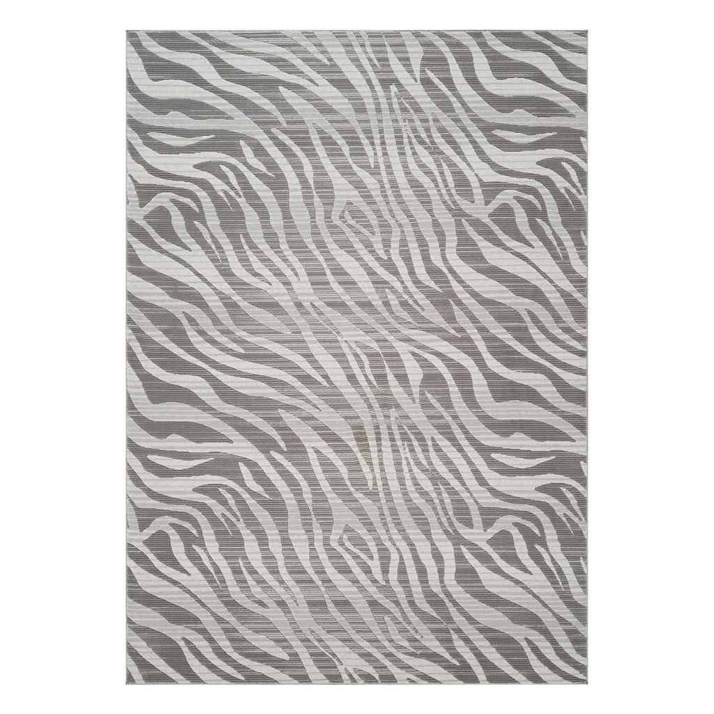 Geometrix - 5'3" X 7'3" Area Rug Geometric & 3D Effect - Ivory / Gray