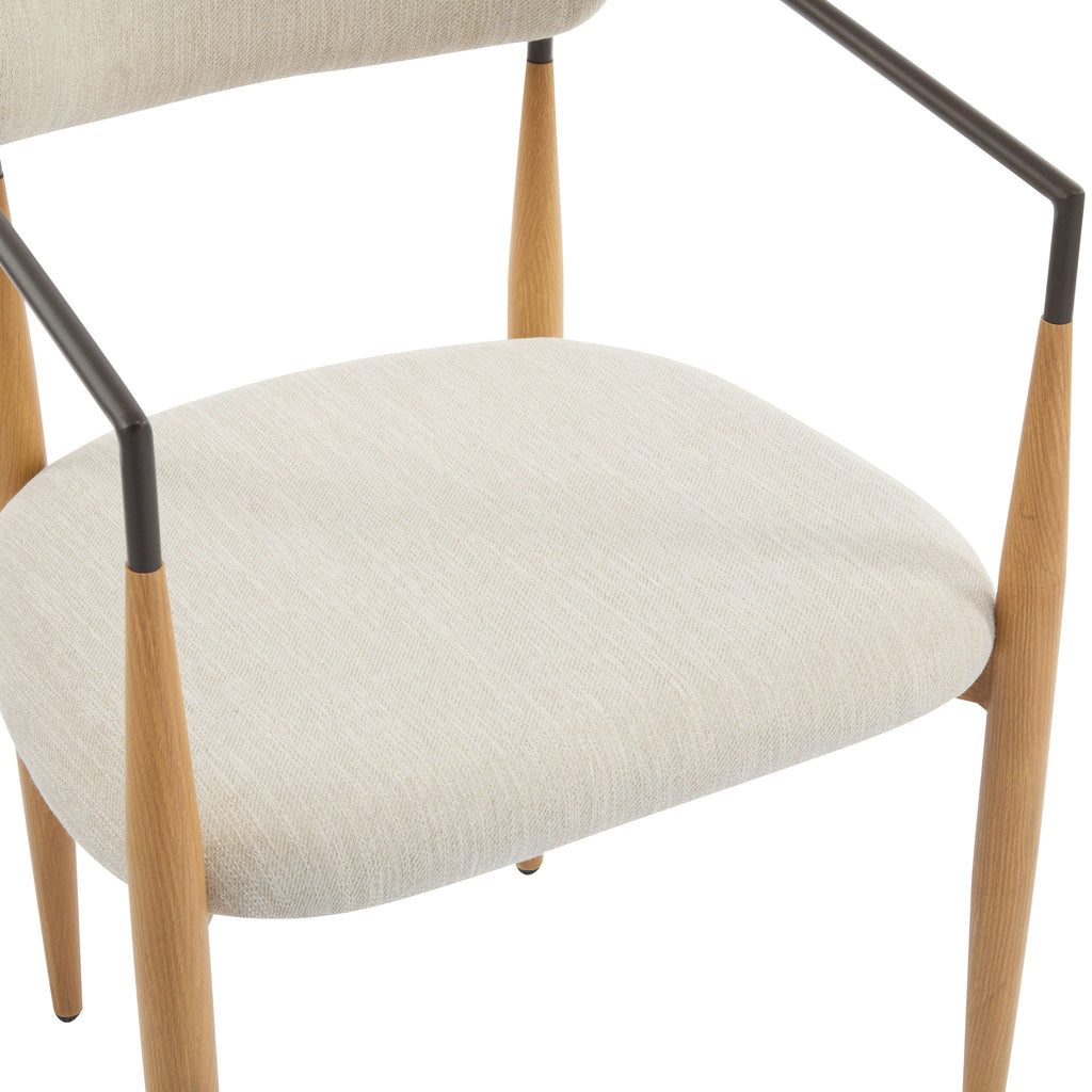 Modern Luxe Dining Arm Chair Set With Upholstery