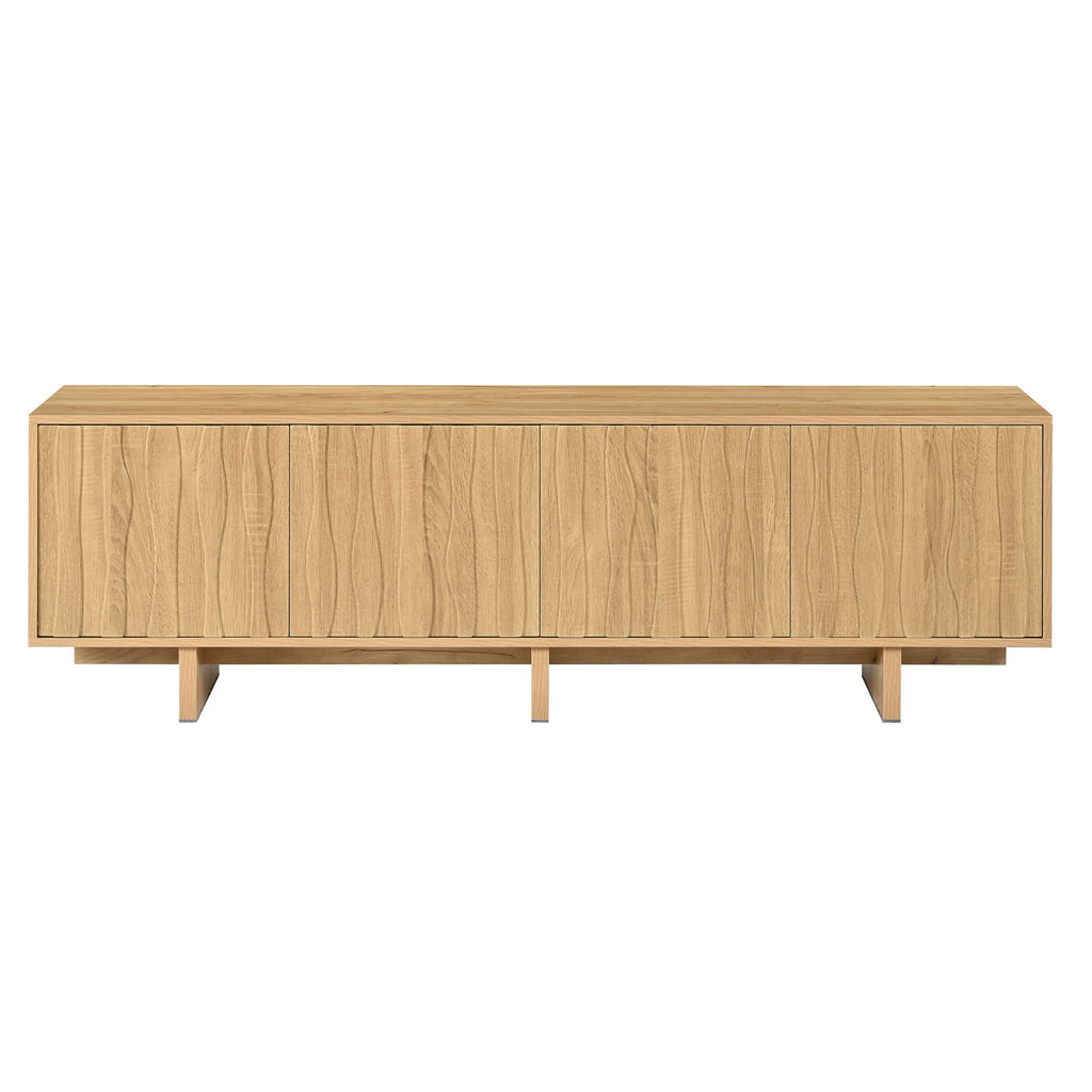 Retro Style TV Stand With Wavy Door