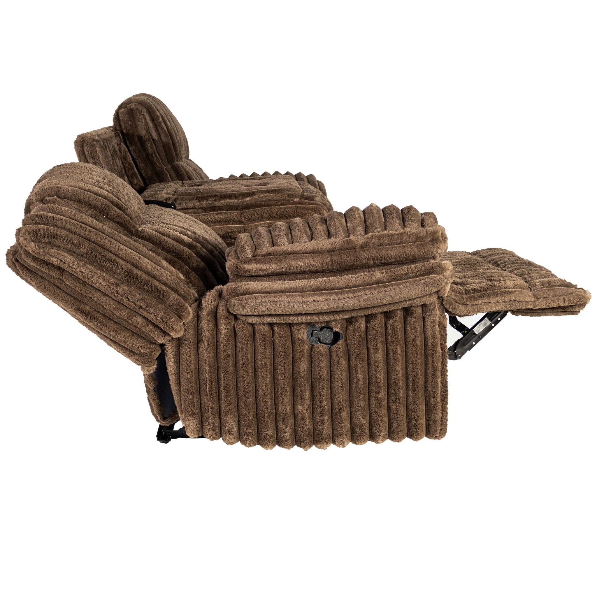 Motion Recliner Sofa With Fold-Down Table, Manual Recline, Charging Station & Cup Holders