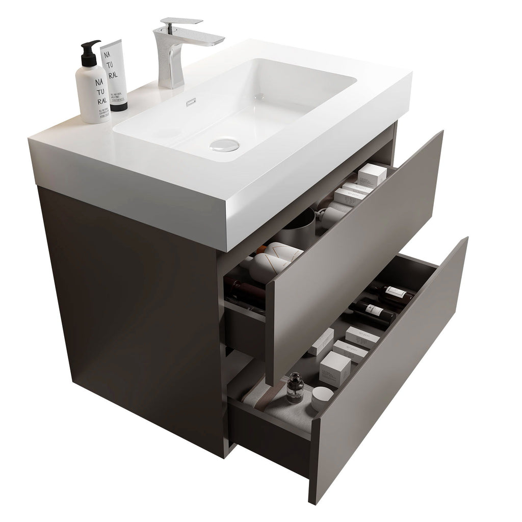 Alice - Bathroom Vanity With Sink, Wall Mounted, Floating