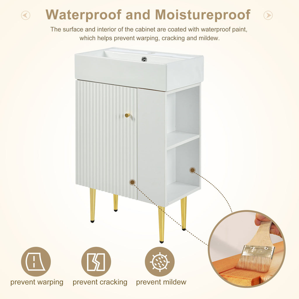 Bathroom Vanity, Combo Cabinet, Bathroom Storage Cabinet, Single Ceramic Sink