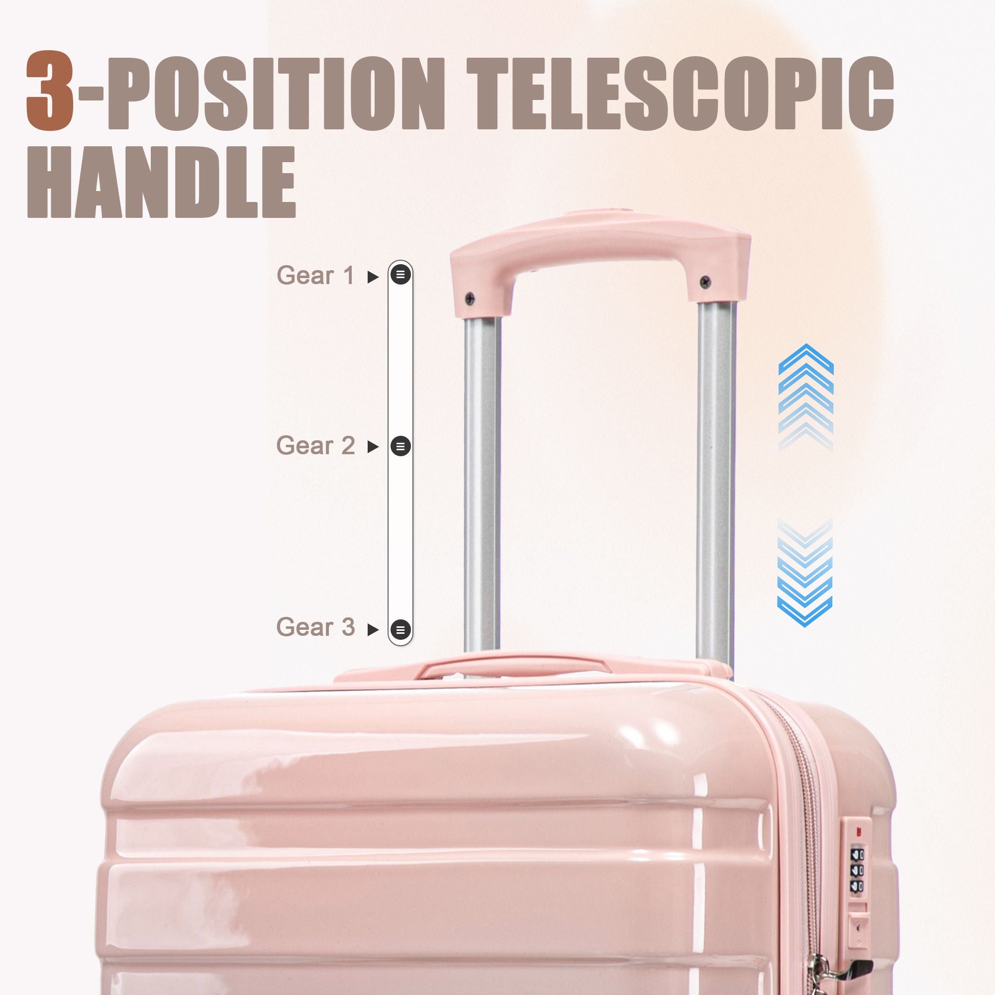 Luggage Set 14" / 20" With Combination Lock And Cosmetic Case