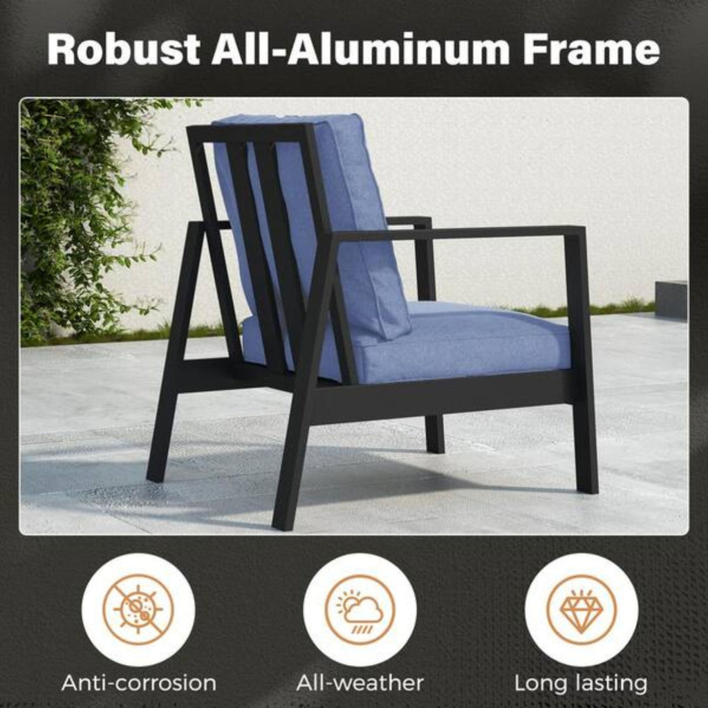 Modern 5 Seat Outdoor Patio Furniture Set With Coffee Table