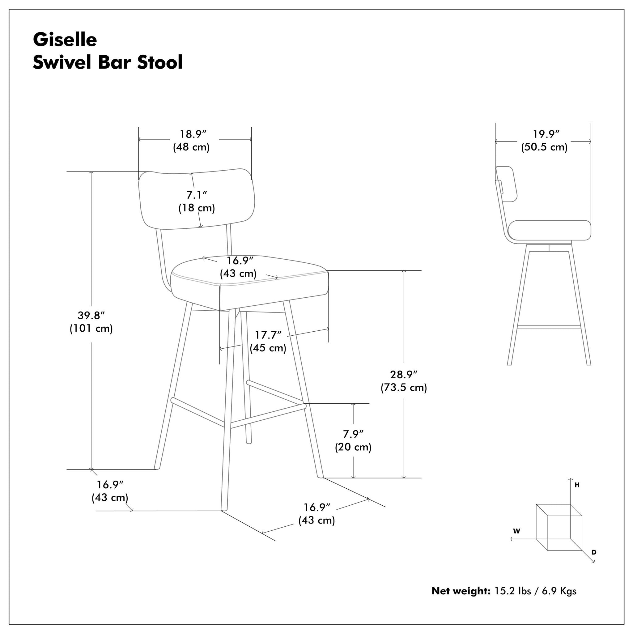 Giselle - Swivel Bar Stool (Set of 2)