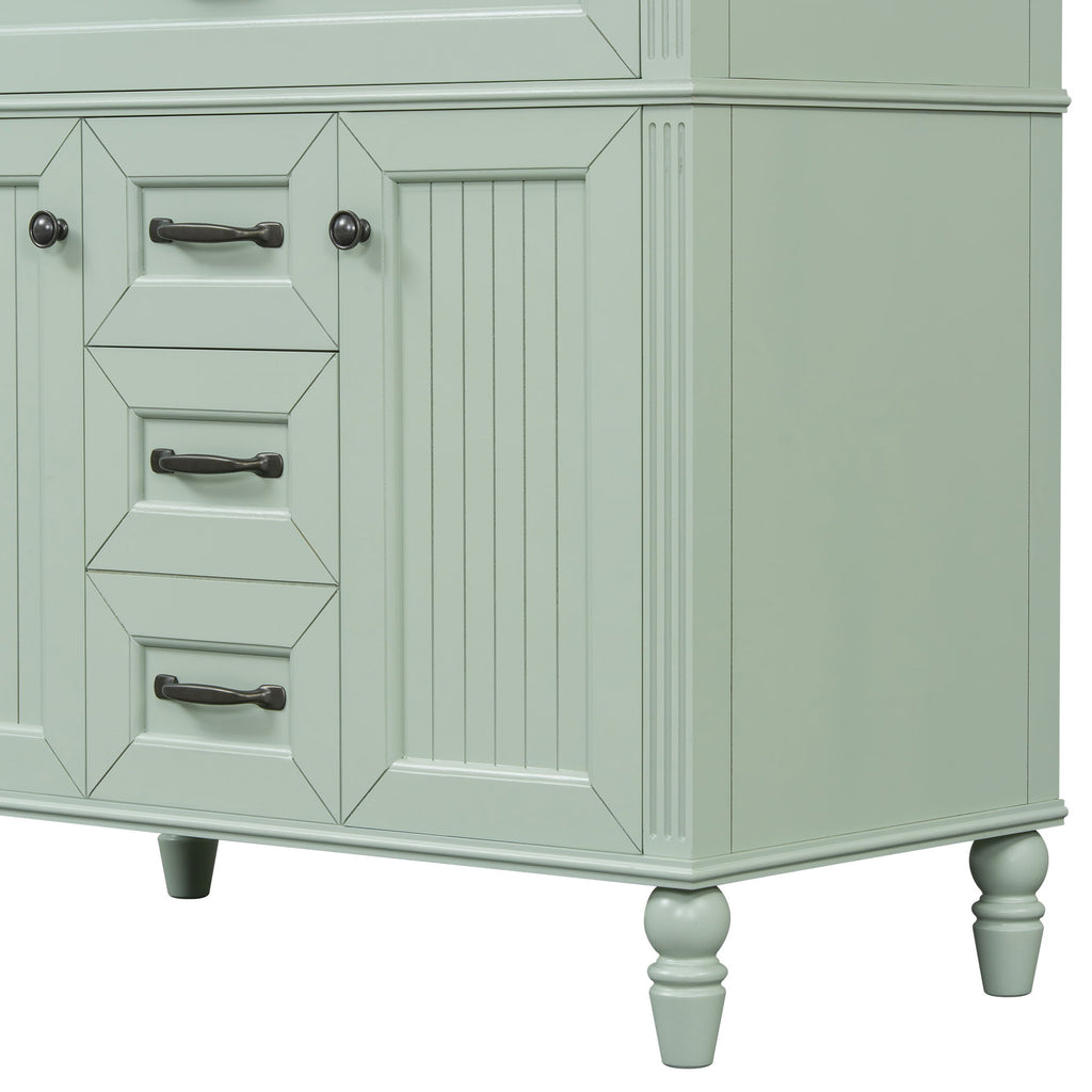Bathroom Vanity With Sink, Flip-Out Top Drawer, Soft Close Doors, 2 Storage Drawers