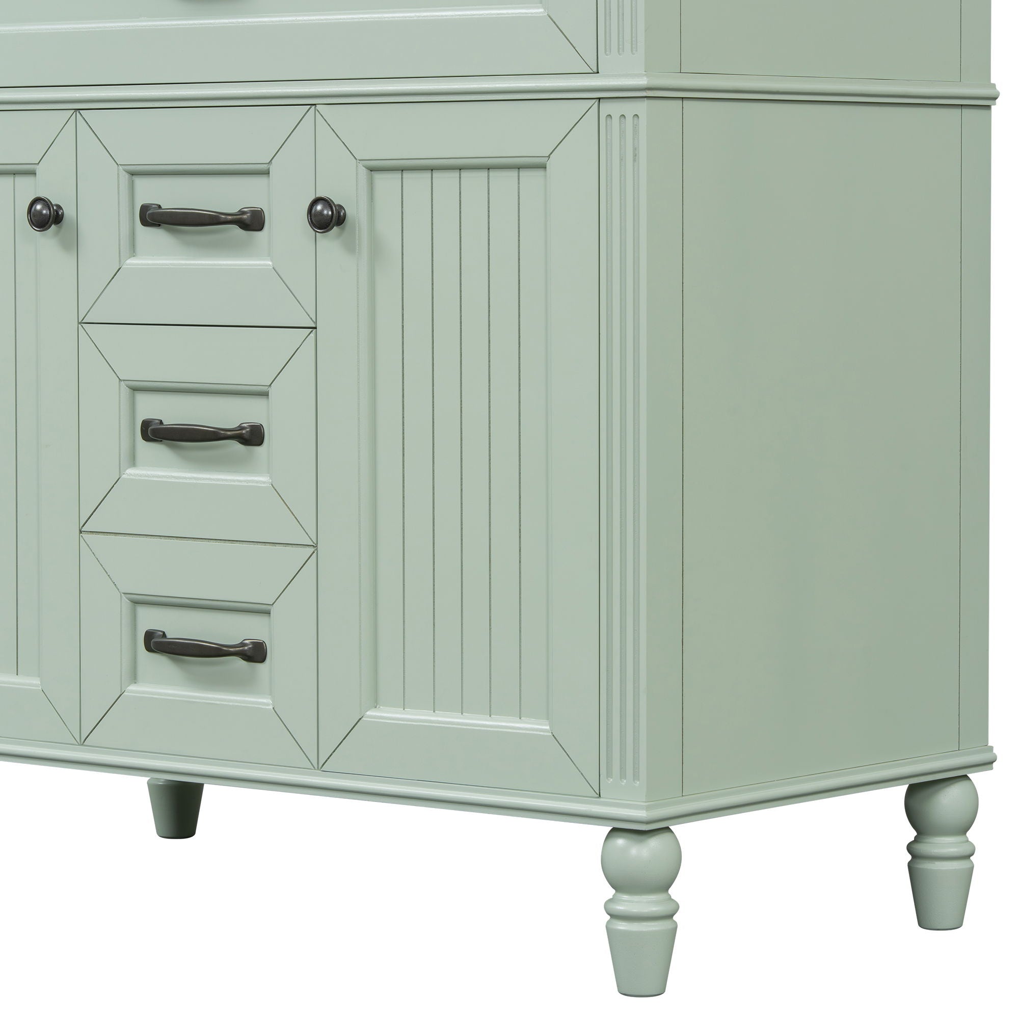 Bathroom Vanity With Sink, Flip-Out Top Drawer, Soft Close Doors, 2 Storage Drawers