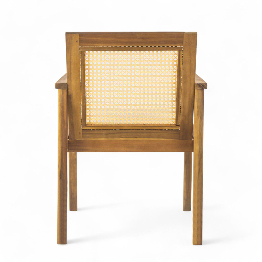 Preston - Outdoor Dining Chair With Cushion (Set of 2) - Teak / Beige