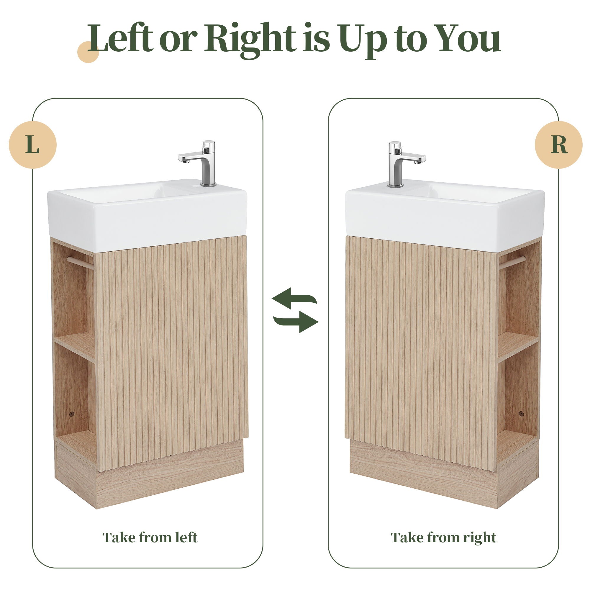 Modern Bathroom Vanity With Sink And 2 Tier Shelf