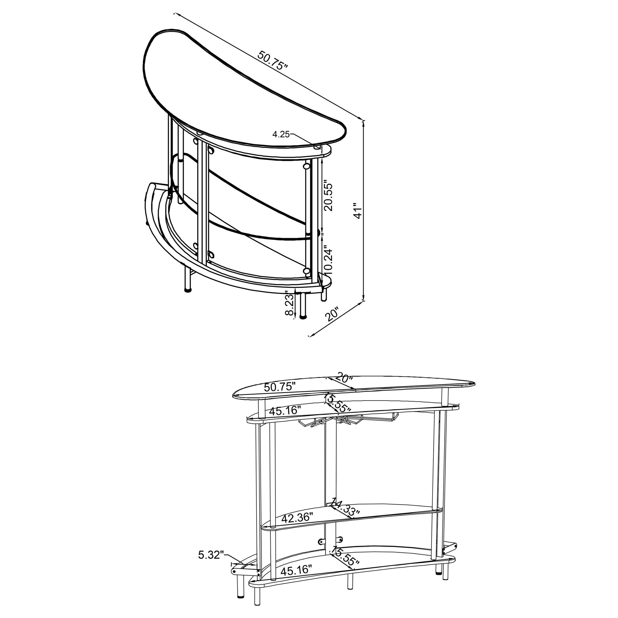 Strick & Bolton - Freestanding Glass Top Home Bar Wine Cabinet With Panels - Black