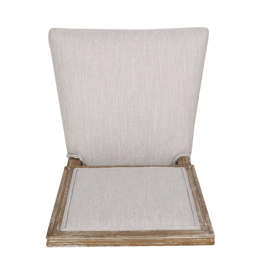 French Country Style Dining Chair With Upholstered Seating And Fluted Legs