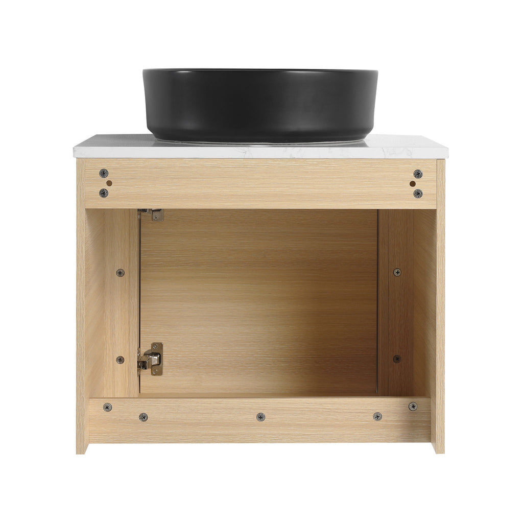 Mounted Bathroom Vanity With Art Sink & 2 Soft Close Doors
