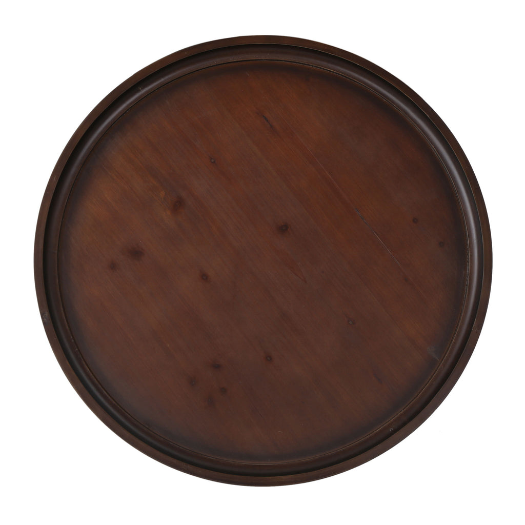 Elegant Coffee Table With Rimmed Top And Curved Design