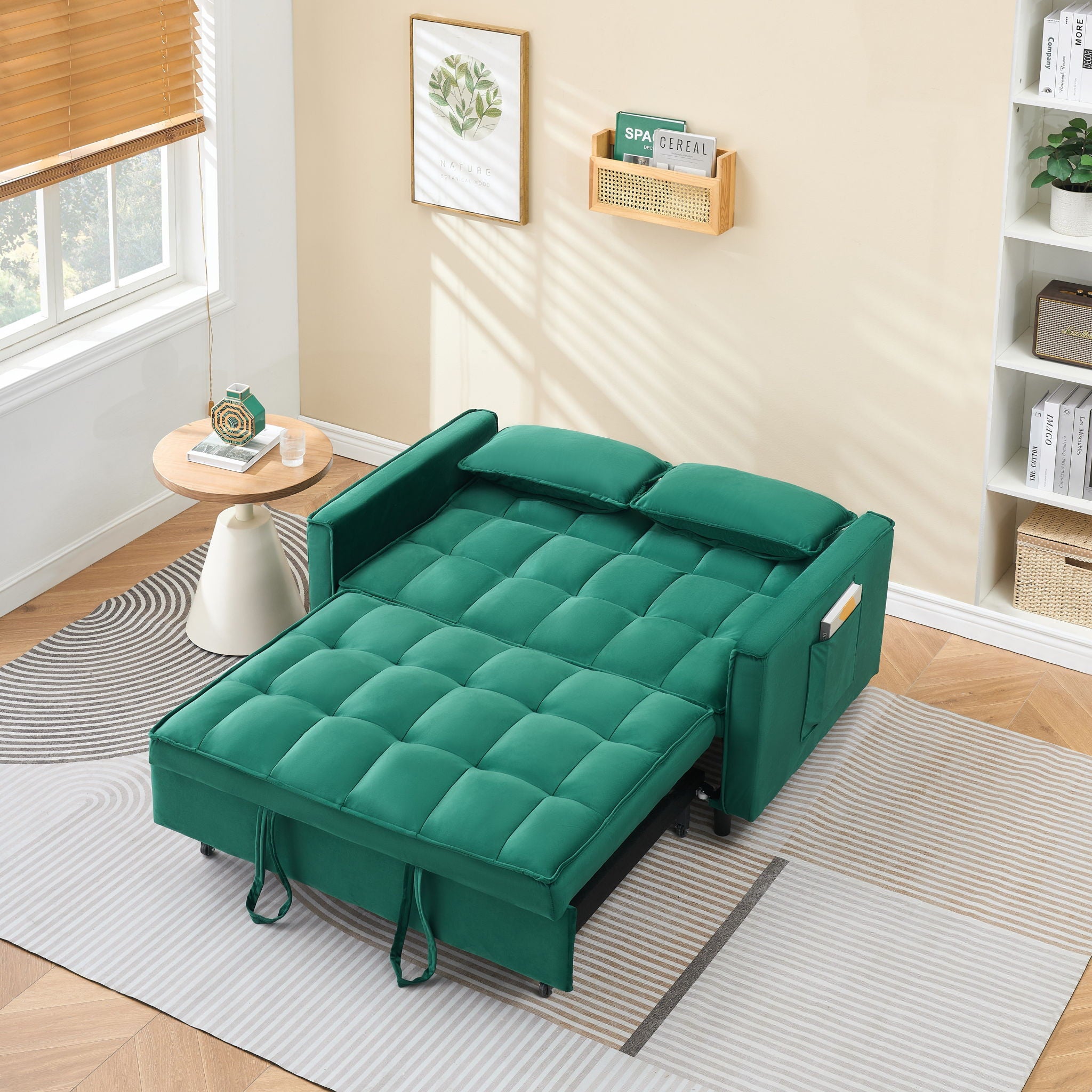 Sofa Bed With Pockets, 3 In 1 Convertible For Living Room