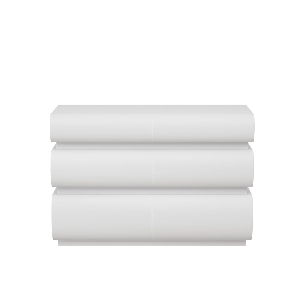 Minimalist Modern 6 Drawer Dresser, Handle Free Design With Wide Storage