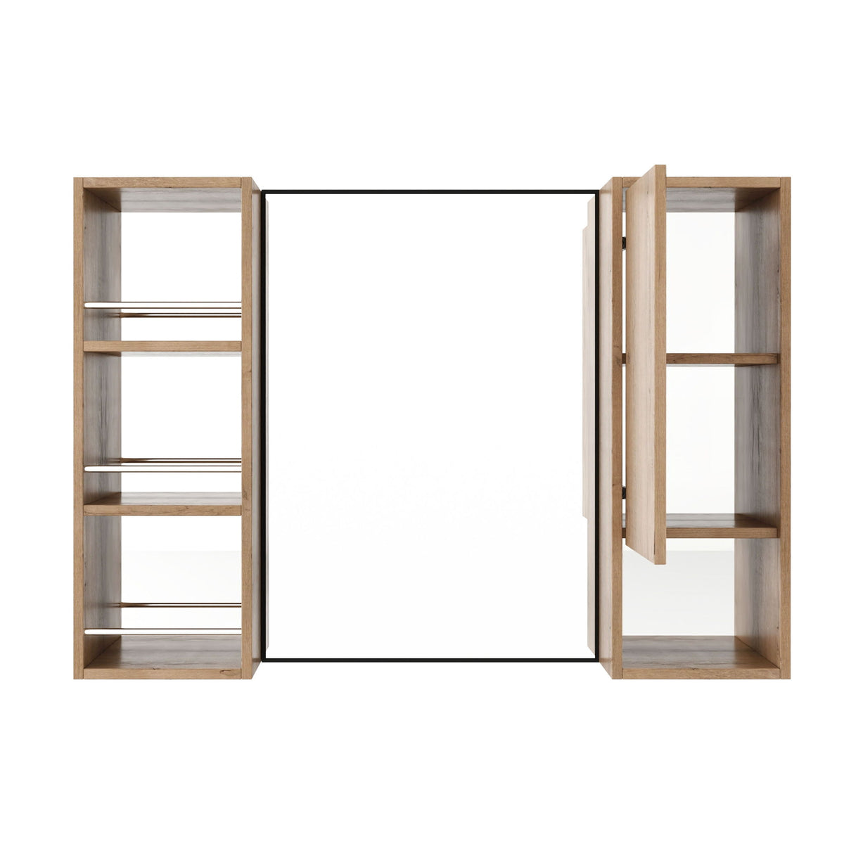 39.4" Wall Mounted Bathroom Cabinet With Storage And - Imitative Oak