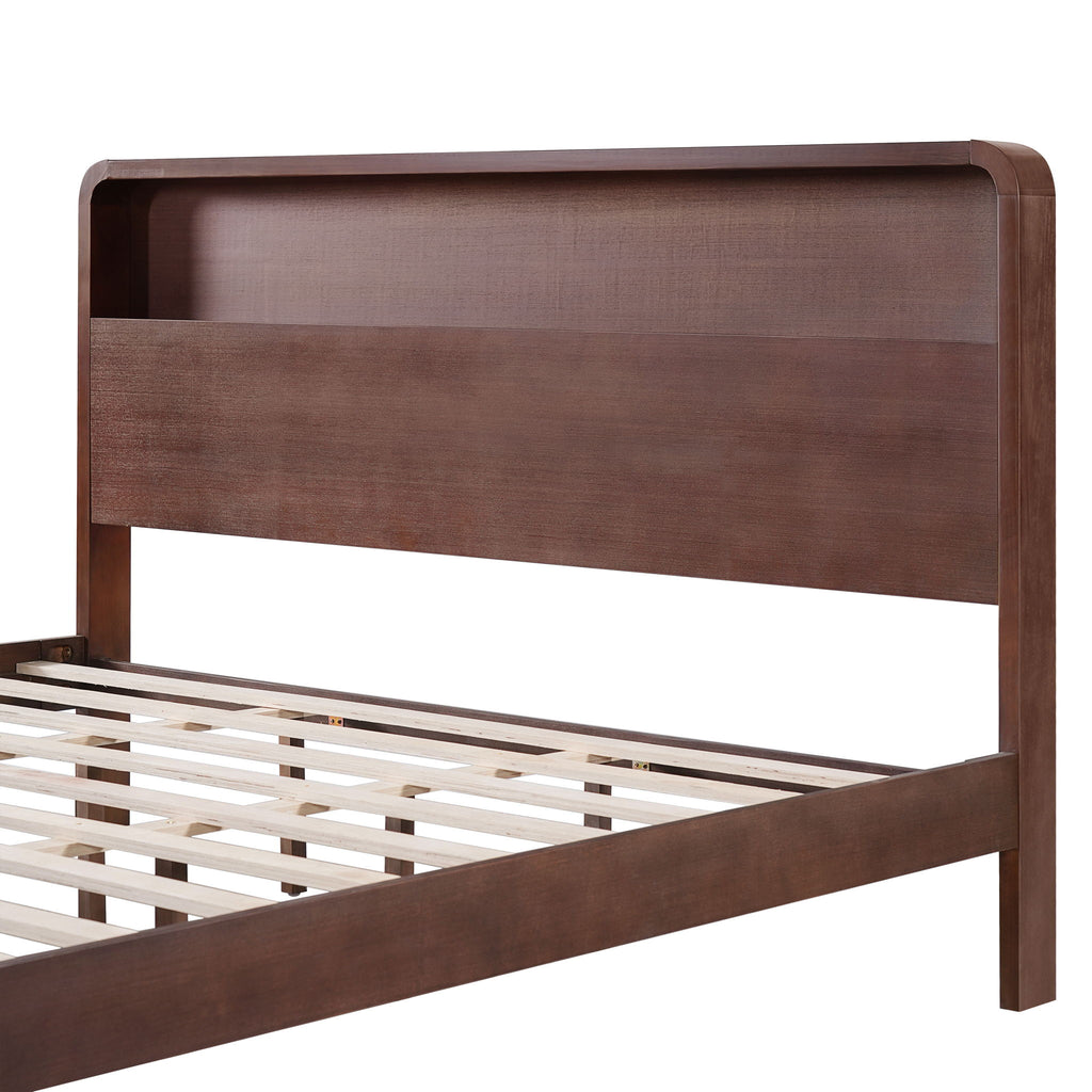 Bed Frame With Dual Open Storage Headboard And Footboard