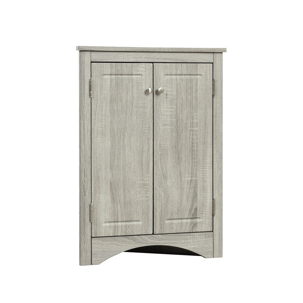 Triangle Bathroom Storage Cabinet With Adjustable Shelves, Freestanding Floor Cabinet For Home Kitchen