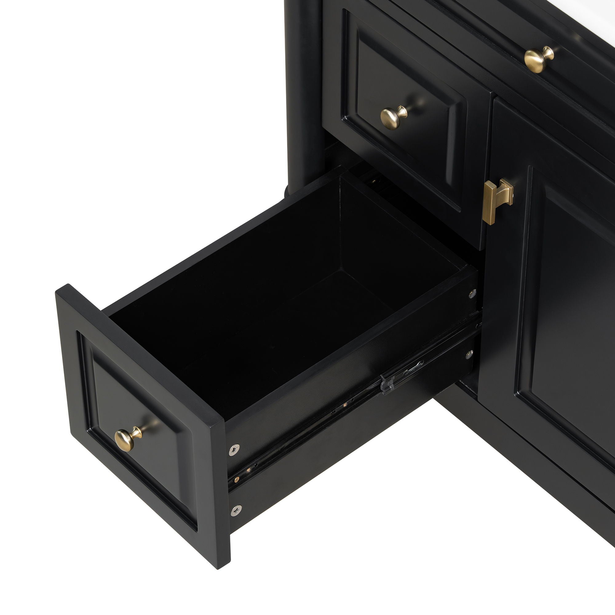 Modern Bathroom Vanity With Sink, Freestanding Cabinet With Flip Drawer & Adjustable Shelf