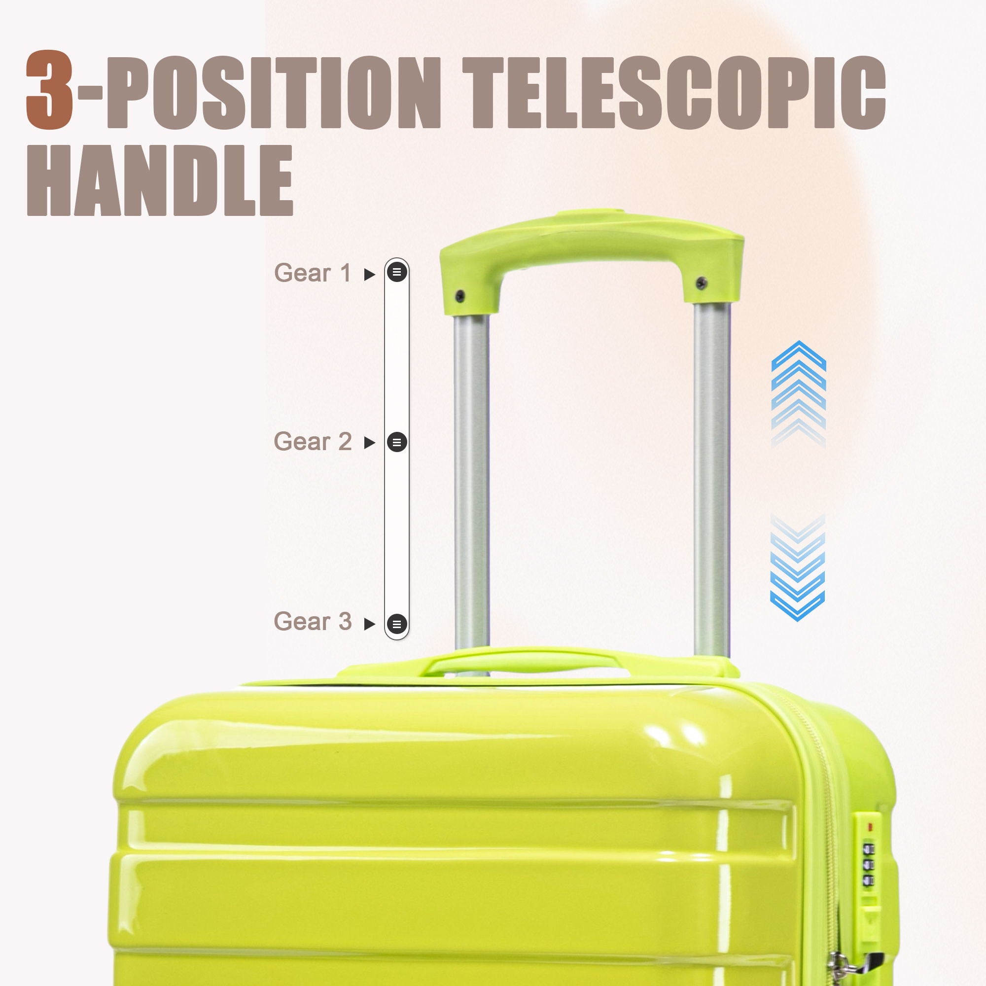 Luggage Set 14" / 20" With Combination Lock And Cosmetic Case