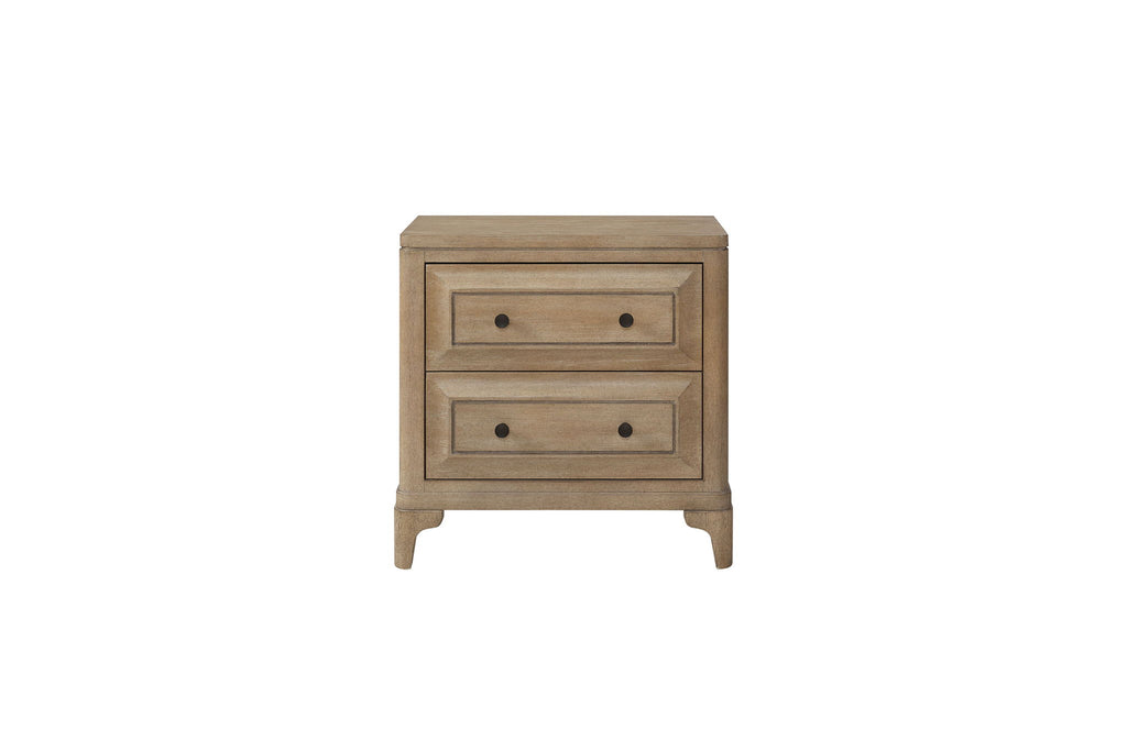 Queen Canopy Bedroom Set With A 2 Drawer Nightstand A Dresser With Poster Mirror And A Door Chest - Sand