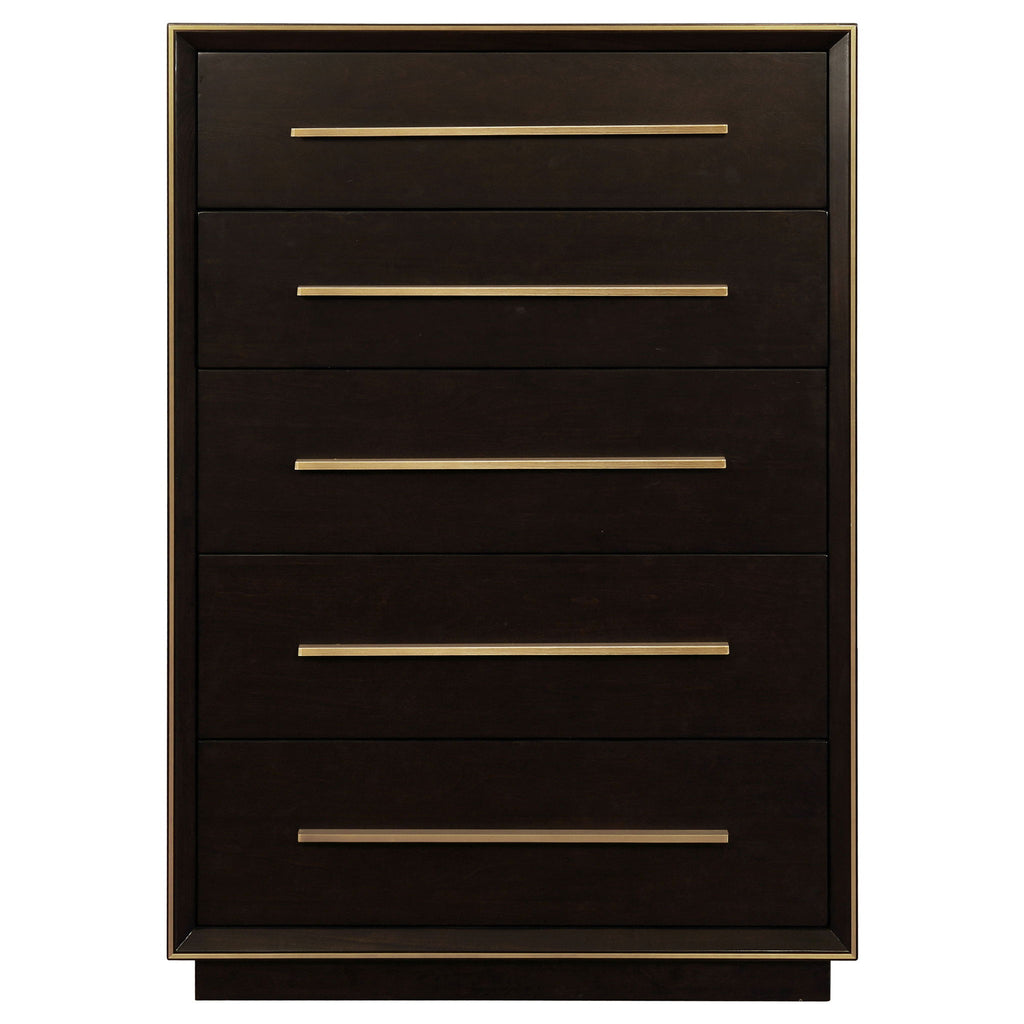 Prescott - 5 Drawer Chest - Brown