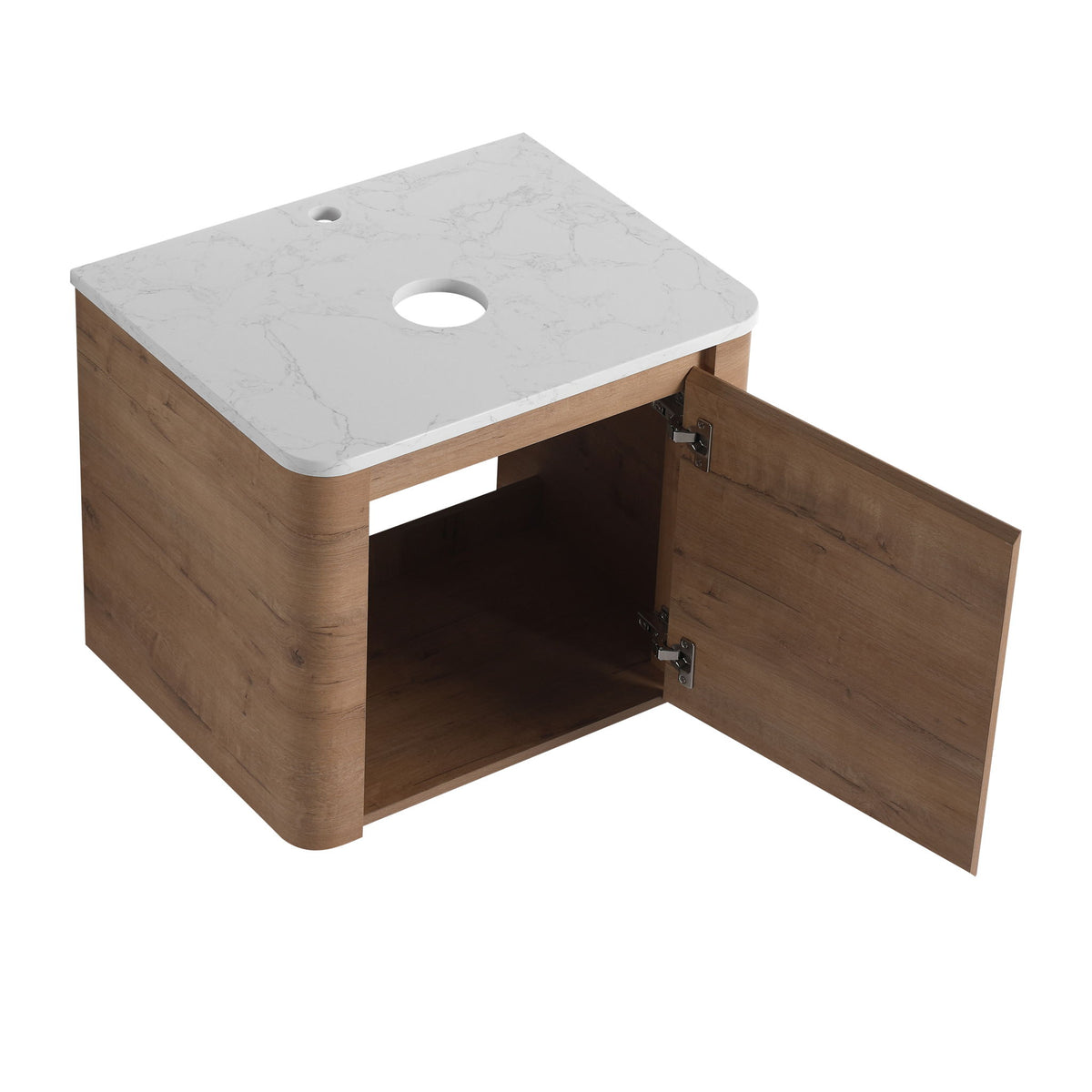 Wall Mounted Bathroom Vanity With Art Sink, 1 Storage Shelf, Soft Close Door