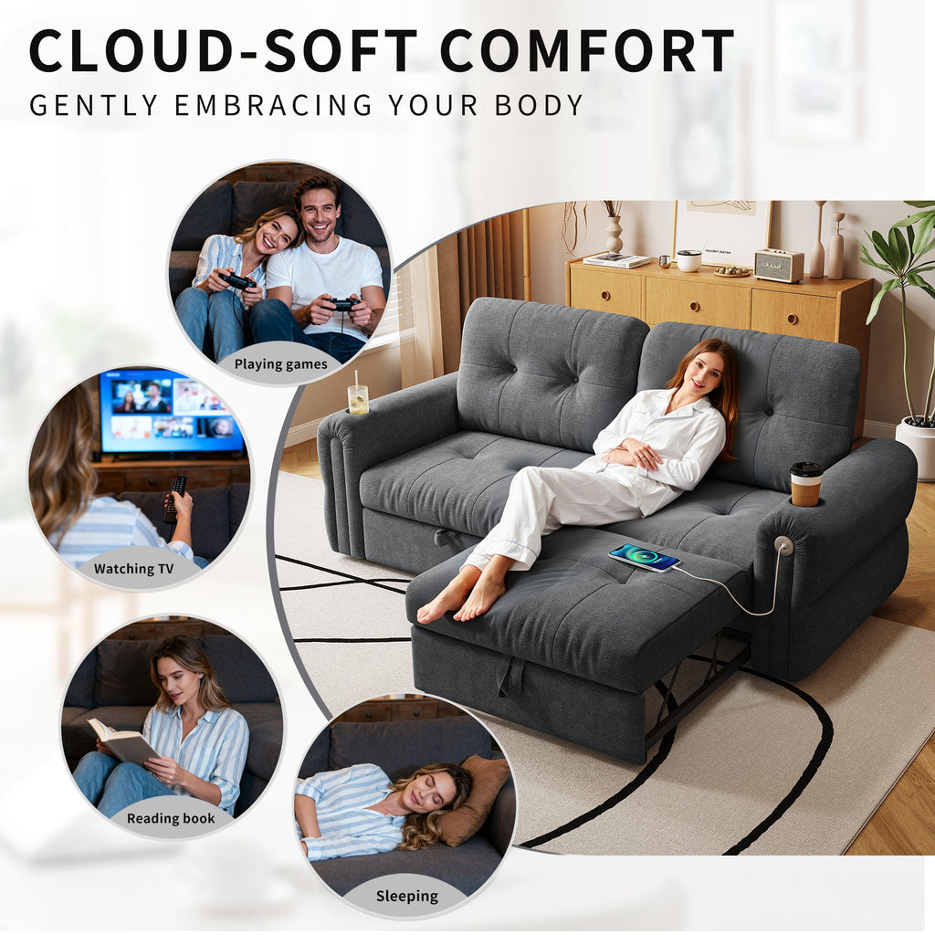 Cloud Like Convertible Sofa Bed With For Living Room