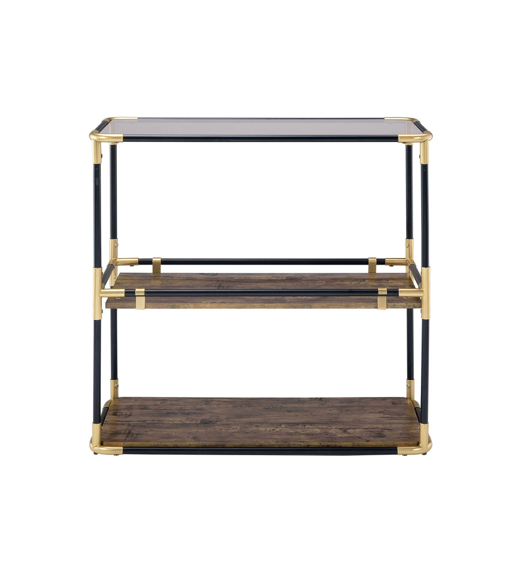 Heleris - Console Table - Smoky / Black / Gold