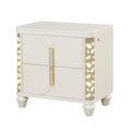 Cinderella - Nightstand With LED Accents And 2 Storage Drawers - Beige