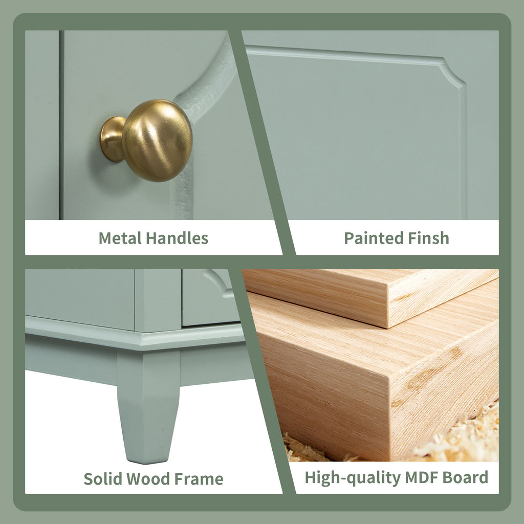 Bathroom Vanity With Sink, Freestanding Vanity Cabinet With Ceramic Basin, Soft Close Door, 3 Drawers