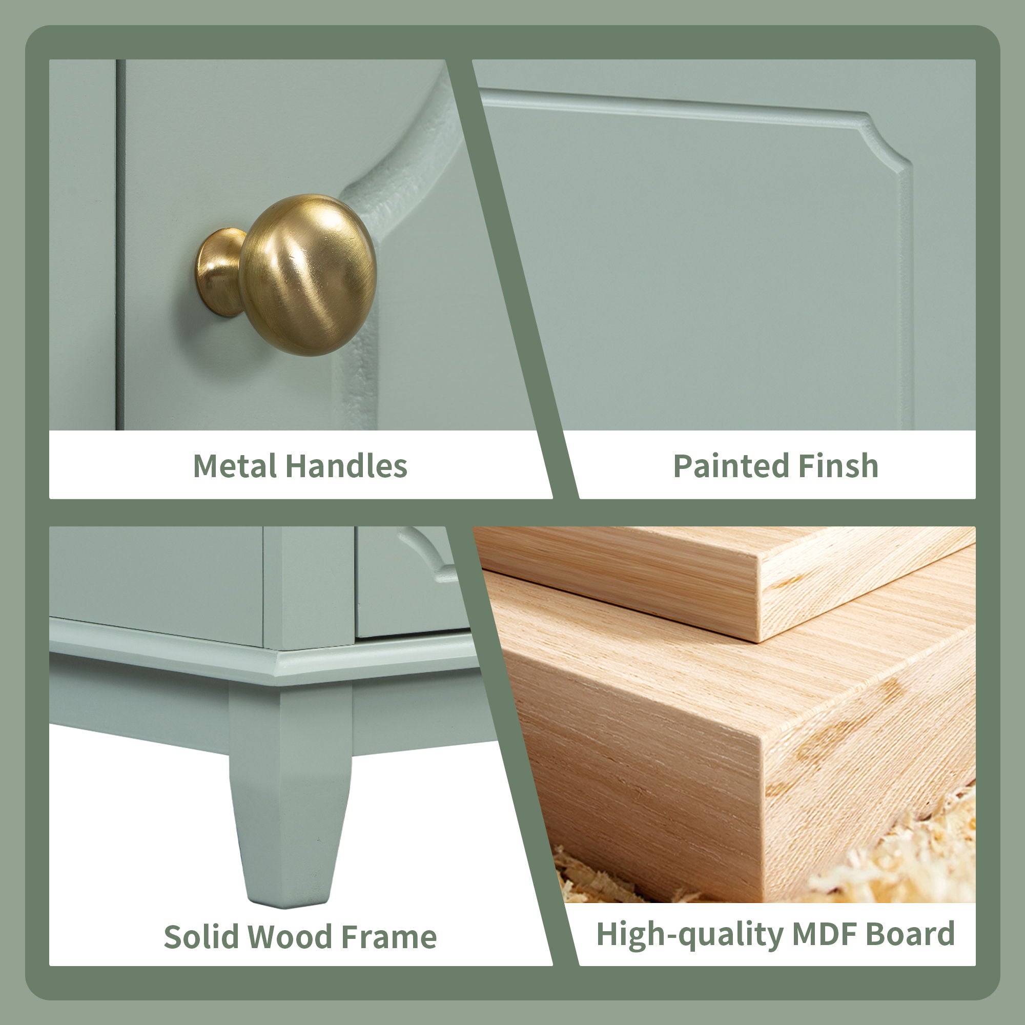 Bathroom Vanity With Sink, Freestanding Vanity Cabinet With Ceramic Basin, Soft Close Door, 3 Drawers